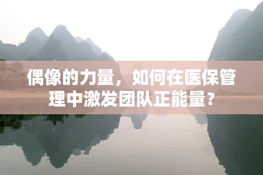 偶像的力量，如何在医保管理中激发团队正能量？