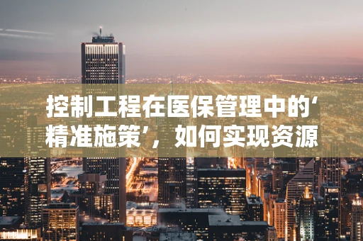 控制工程在医保管理中的‘精准施策’，如何实现资源的最优配置？