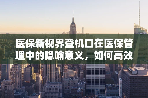 医保新视界登机口在医保管理中的隐喻意义，如何高效登机，避免误机？