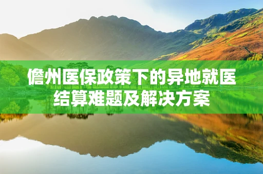 儋州医保政策下的异地就医结算难题及解决方案