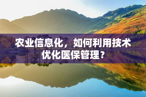 农业信息化，如何利用技术优化医保管理？