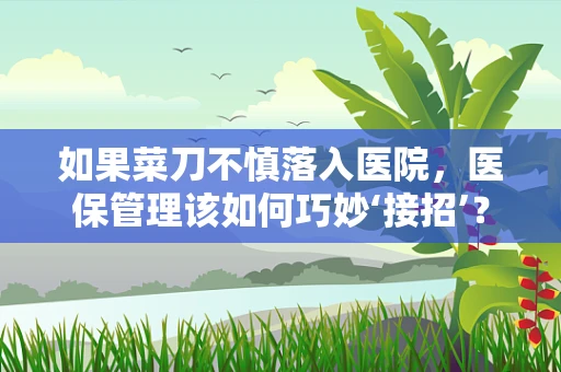 如果菜刀不慎落入医院，医保管理该如何巧妙‘接招’？
