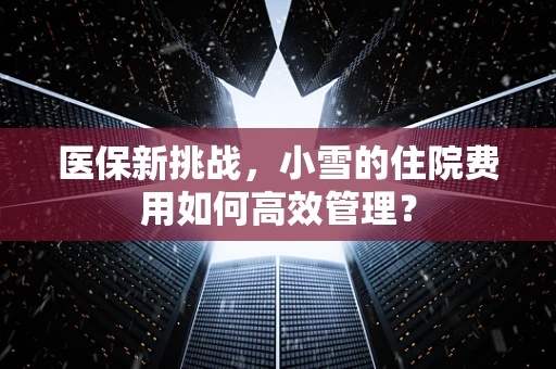 医保新挑战，小雪的住院费用如何高效管理？