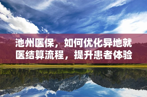 池州医保，如何优化异地就医结算流程，提升患者体验？