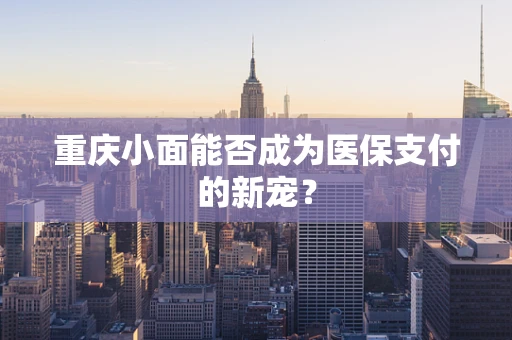 重庆小面能否成为医保支付的新宠？