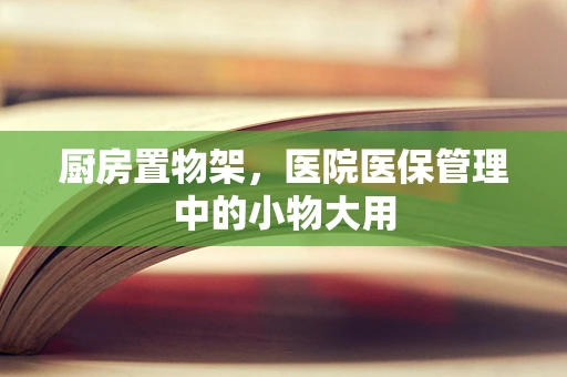 厨房置物架，医院医保管理中的小物大用