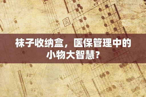 袜子收纳盒，医保管理中的小物大智慧？