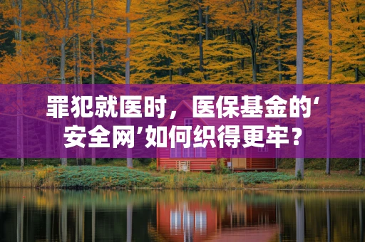 罪犯就医时，医保基金的‘安全网’如何织得更牢？