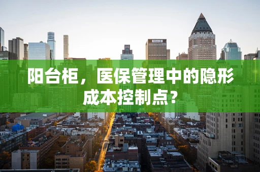 阳台柜，医保管理中的隐形成本控制点？