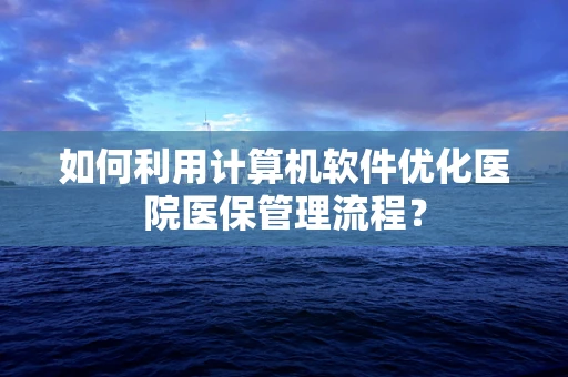 如何利用计算机软件优化医院医保管理流程？