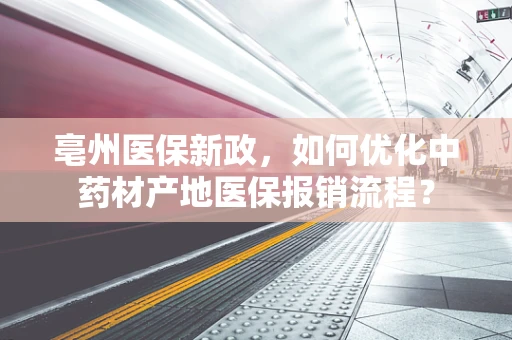 亳州医保新政，如何优化中药材产地医保报销流程？