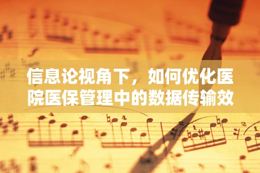 信息论视角下，如何优化医院医保管理中的数据传输效率？