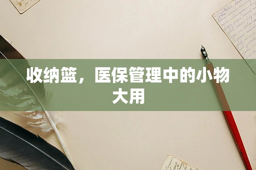 收纳篮，医保管理中的小物大用