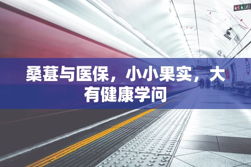 桑葚与医保，小小果实，大有健康学问