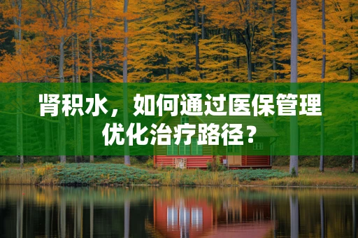 肾积水，如何通过医保管理优化治疗路径？