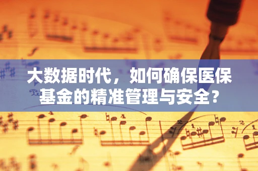 大数据时代，如何确保医保基金的精准管理与安全？