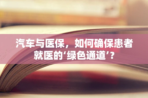汽车与医保，如何确保患者就医的‘绿色通道’？