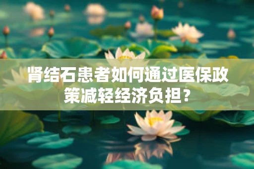 肾结石患者如何通过医保政策减轻经济负担？