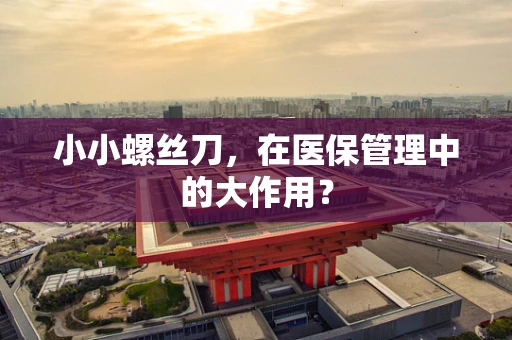 小小螺丝刀，在医保管理中的大作用？