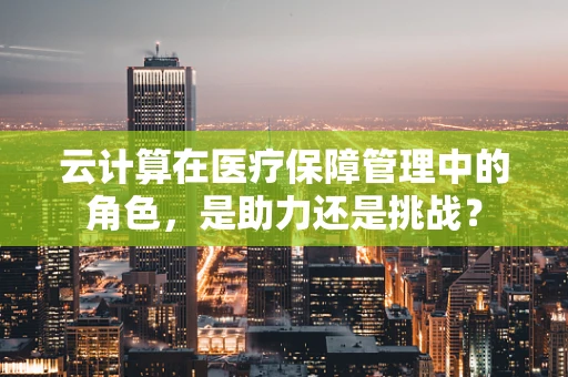 云计算在医疗保障管理中的角色，是助力还是挑战？