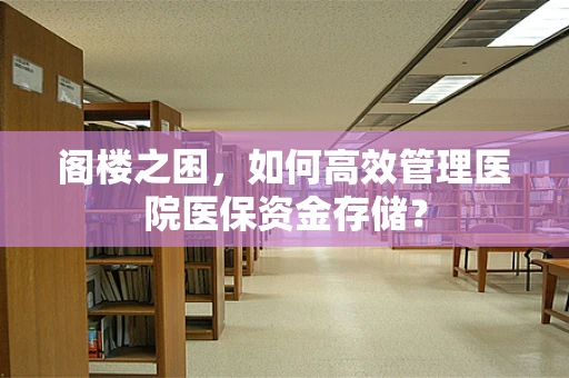 阁楼之困，如何高效管理医院医保资金存储？
