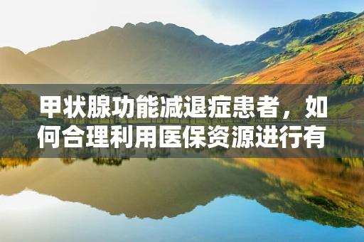 甲状腺功能减退症患者，如何合理利用医保资源进行有效治疗？
