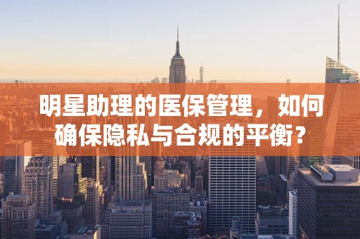 明星助理的医保管理，如何确保隐私与合规的平衡？