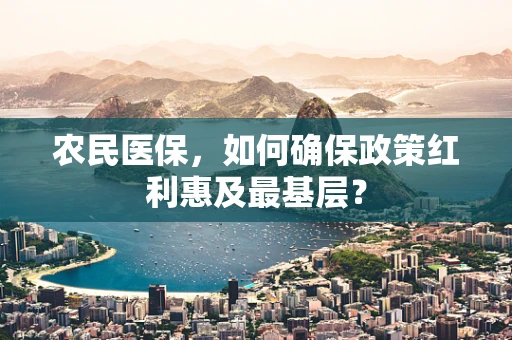 农民医保，如何确保政策红利惠及最基层？