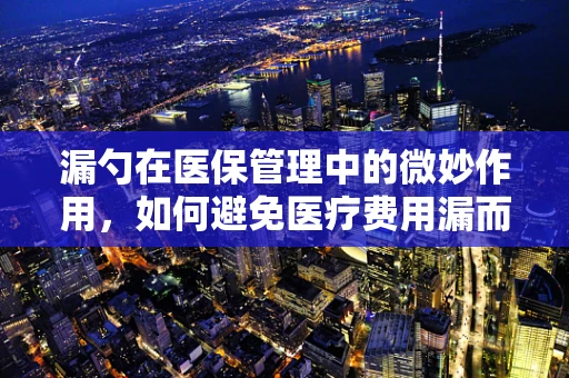 漏勺在医保管理中的微妙作用，如何避免医疗费用漏而不觉？