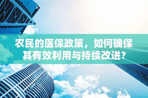 农民的医保政策，如何确保其有效利用与持续改进？