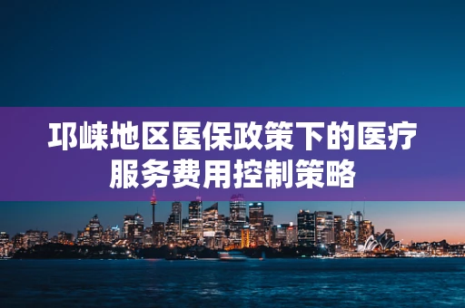 邛崃地区医保政策下的医疗服务费用控制策略