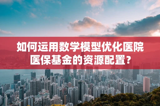 如何运用数学模型优化医院医保基金的资源配置？
