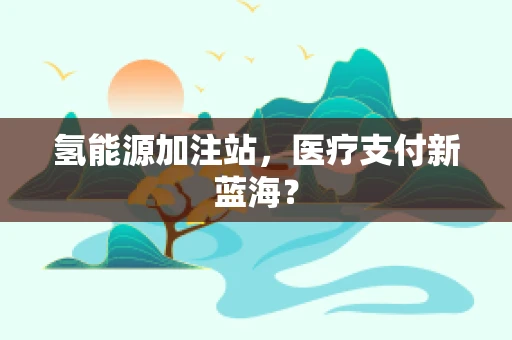 氢能源加注站，医疗支付新蓝海？