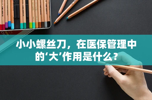 小小螺丝刀，在医保管理中的‘大’作用是什么？