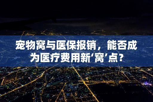 宠物窝与医保报销，能否成为医疗费用新‘窝’点？