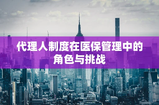 代理人制度在医保管理中的角色与挑战
