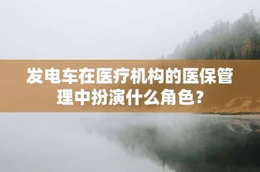 发电车在医疗机构的医保管理中扮演什么角色？
