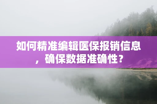 如何精准编辑医保报销信息，确保数据准确性？