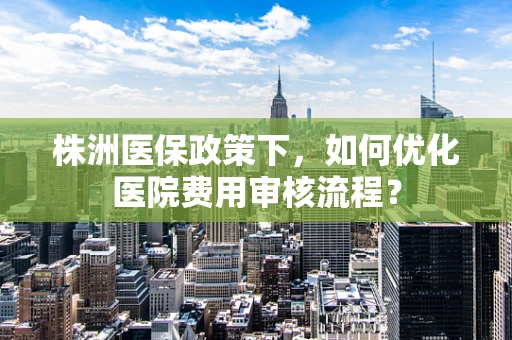 株洲医保政策下，如何优化医院费用审核流程？