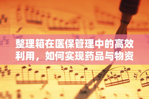 整理箱在医保管理中的高效利用，如何实现药品与物资的井然有序？