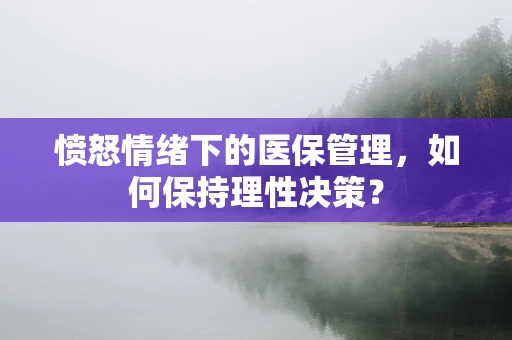 愤怒情绪下的医保管理，如何保持理性决策？