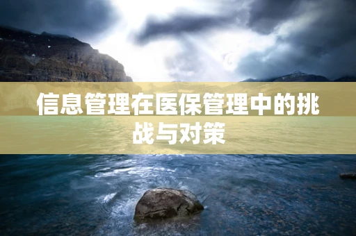 信息管理在医保管理中的挑战与对策
