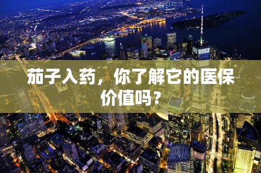茄子入药，你了解它的医保价值吗？