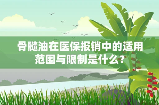 骨髓油在医保报销中的适用范围与限制是什么？