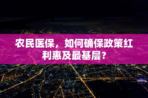 农民医保，如何确保政策红利惠及最基层？