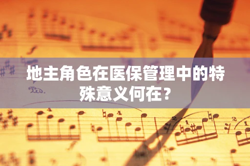 地主角色在医保管理中的特殊意义何在？