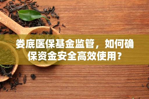 娄底医保基金监管，如何确保资金安全高效使用？