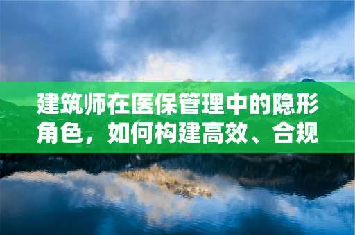 建筑师在医保管理中的隐形角色，如何构建高效、合规的医疗设施？