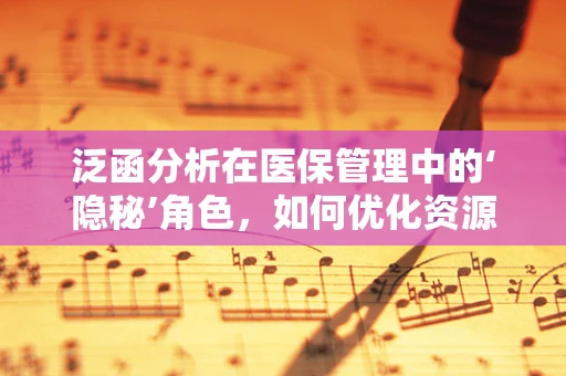 泛函分析在医保管理中的‘隐秘’角色，如何优化资源分配？