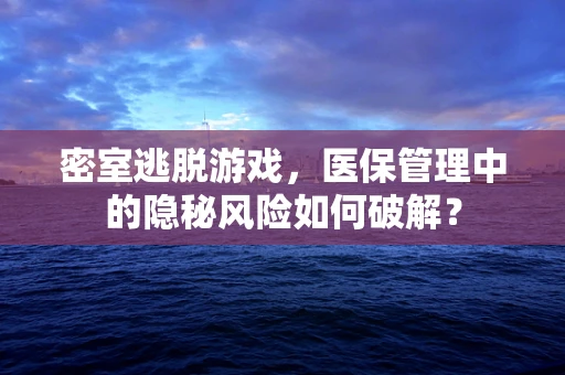 密室逃脱游戏，医保管理中的隐秘风险如何破解？